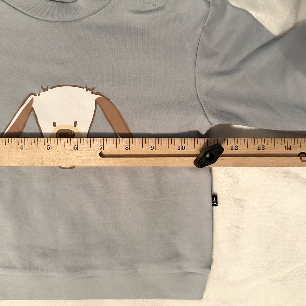 Deux par Deux Baby Boys Blue Organic Cotton Dog Sweatshirt Pullover Top 12M NWT - Picture 4 of 8